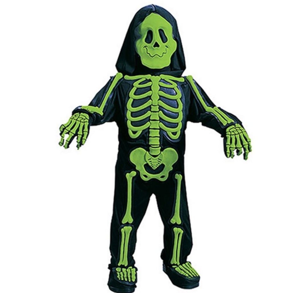 Toddler Boys Girl SKELEBONES Skeleton Halloween Costume Size 3T/4T 4/6 Green NWT